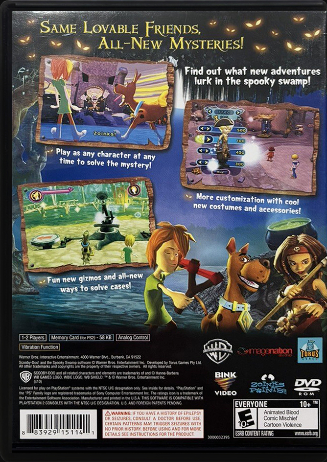 Scooby-Doo! and the Spooky Swamp PS2 back side cover case