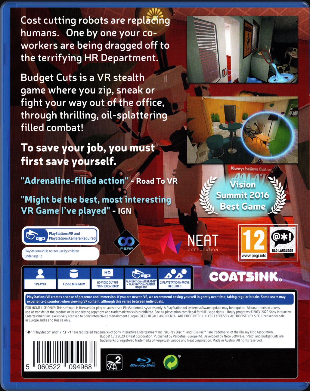 Budget Cuts PS4 back side cover case