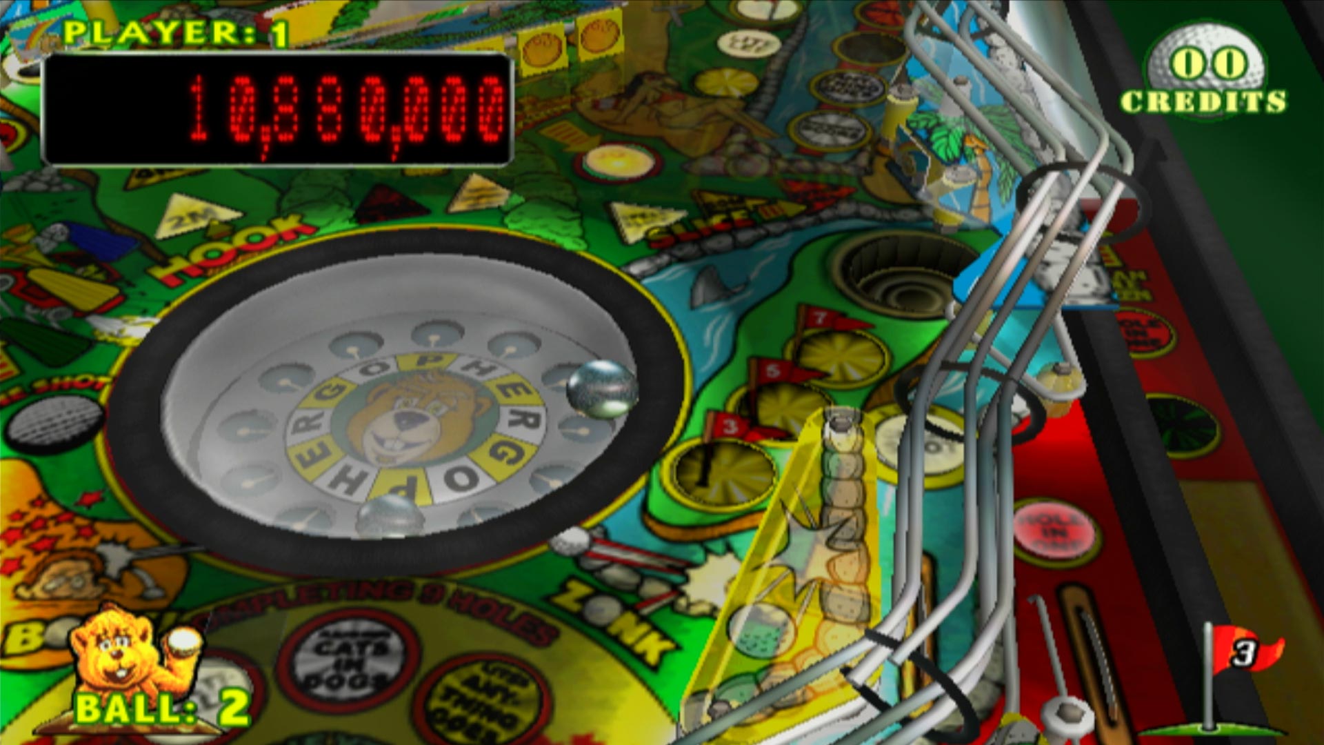 Pinball Hall of Fame The Gottlieb Collection PS2 tee'd off wheel