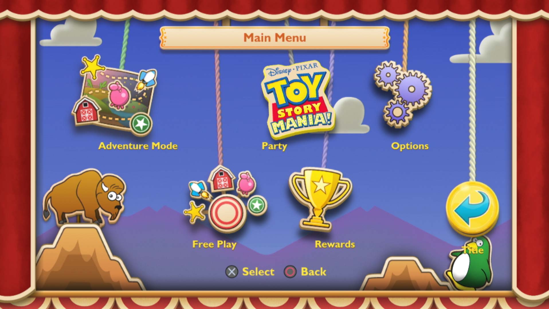 game title press start screen
